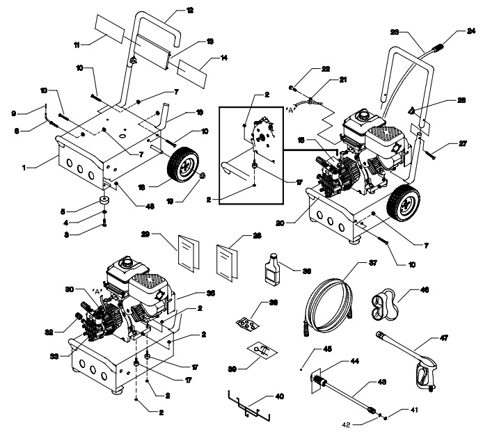 GENERAC 141-0 parts breakdown